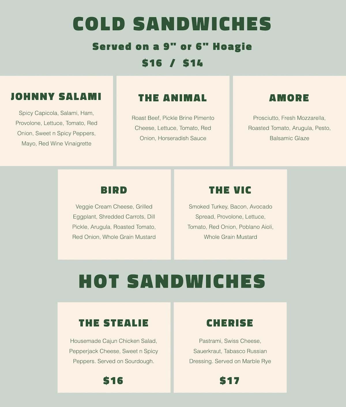 Crested Butte Deli menu