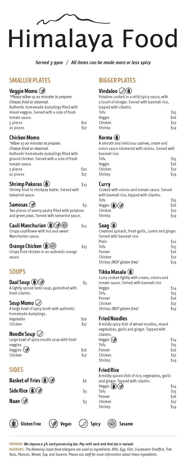 The Eldo menu