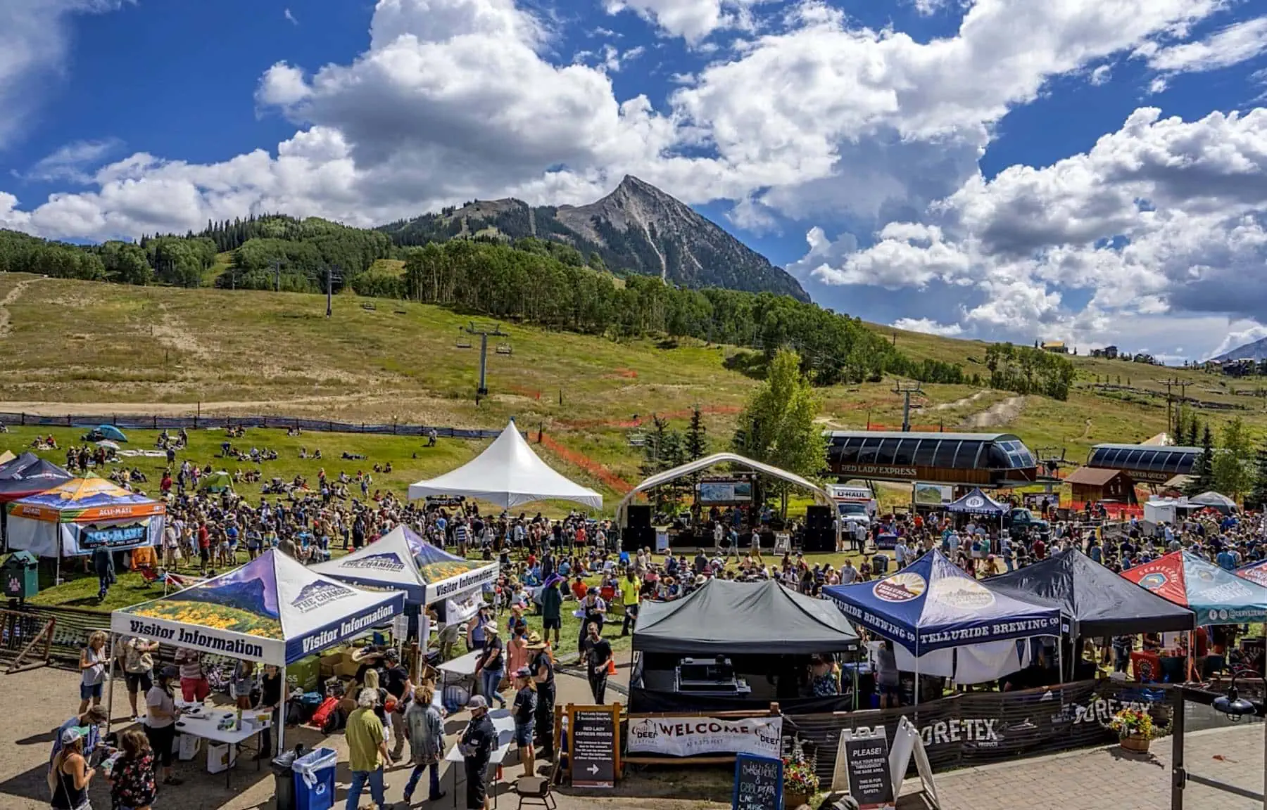 Crowd at the Mt. Crested Butte Chili and Beer Festival at the base of the mountain