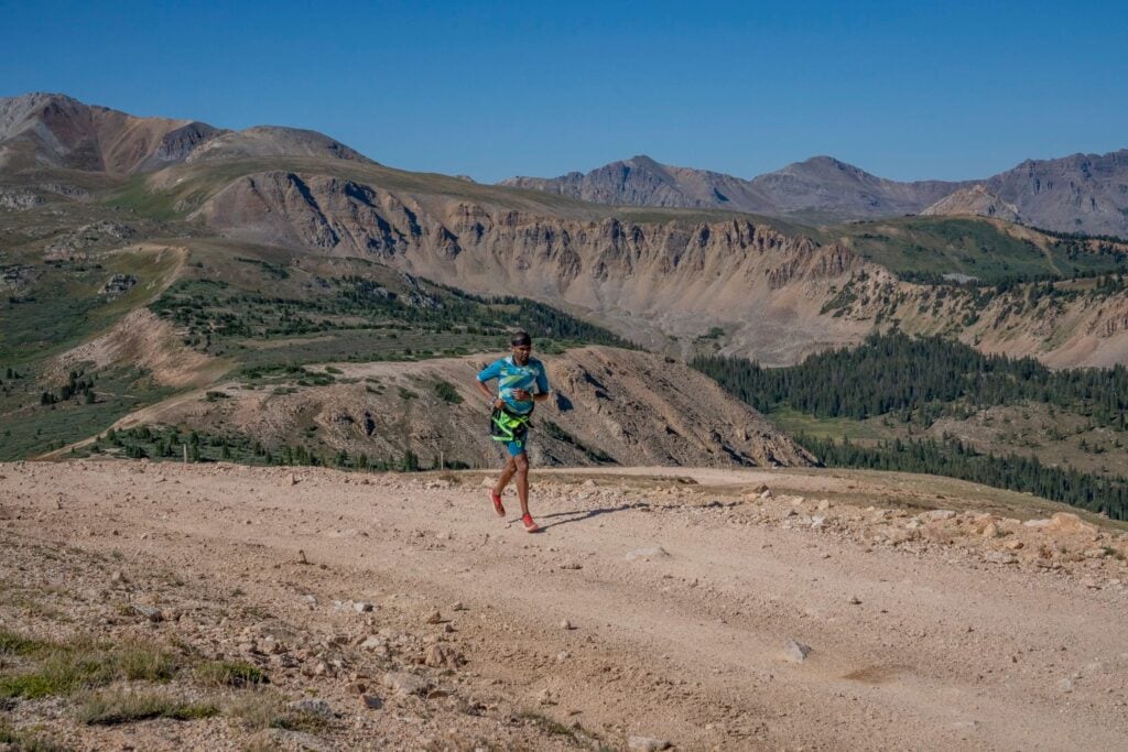 Grand Traverse Mountain Run leader on Richmond Ridge, photo courtesy Crested Butte Nordic